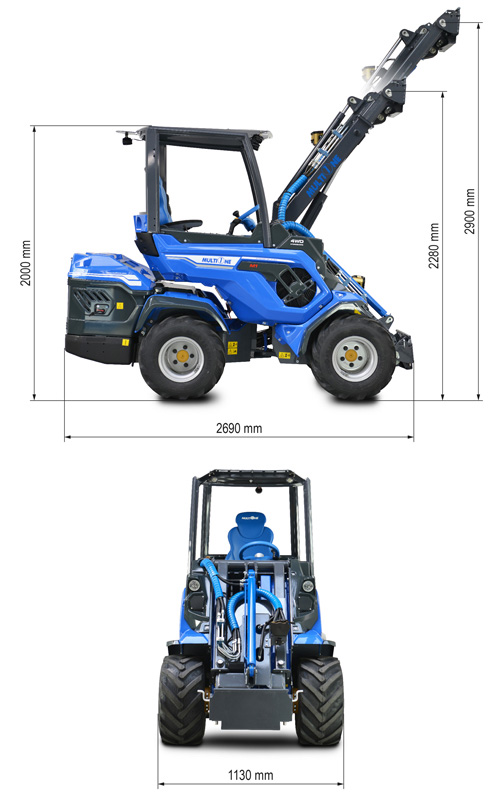Multione 7.3S Mini Articulated Loader Lift Height