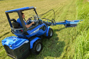 mini excavator flail mower with side shift