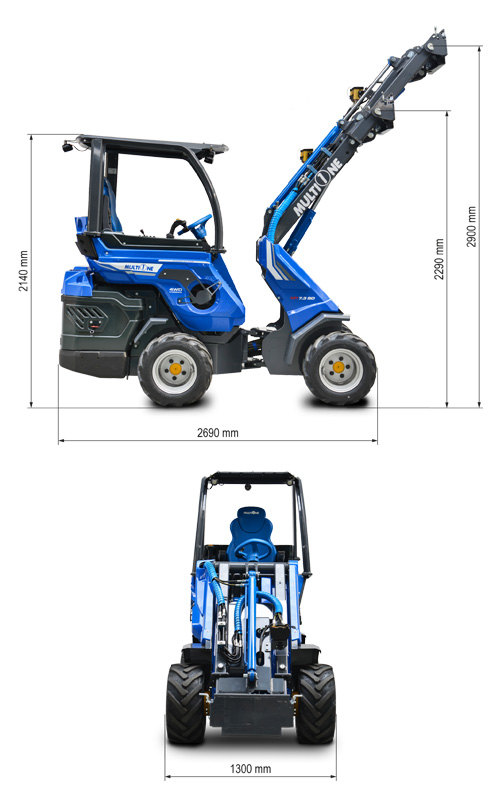 Multione 8.4 SD Mini Articulated Loader Lift Height